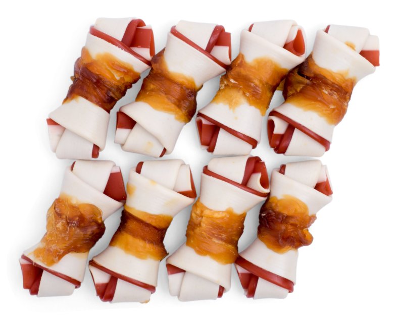 DOGGIE BISTRO 8 PIECE CHICKEN KNOTTED BONE DOG TREATS